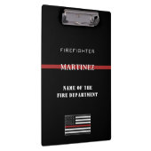 Aangepaste brandweerdienst met dunne rode lijn klembord (Rechts)