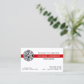 Aangepaste brandweerkazerne Red Line Logo Visitekaartje (Staand voorkant)