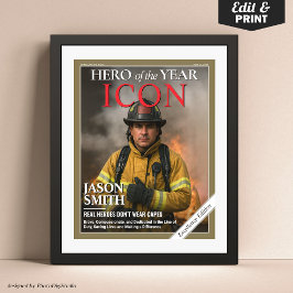 Aangepaste Brandweerman Gift Fireman Magazine Hoes Poster