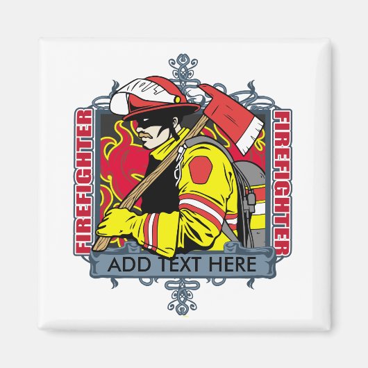 Aangepaste brandweerman magneet (Voorkant)