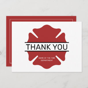 Aangepaste brandweerman rood Logo symbool Bedankkaart