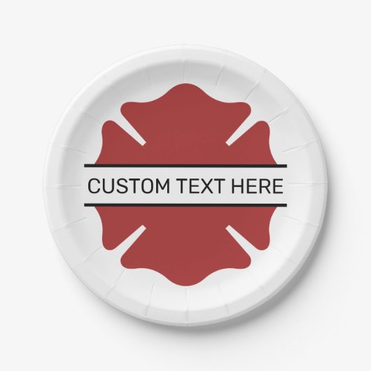 Aangepaste brandweerman rood Logo symbool Papieren Bordje (Voorkant)