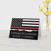 Aangepaste brandweerman Thin Red Line Fire Academy Kaart (Gele Bloem)