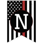 Aangepaste brandweerman Thin Red Line Gefeliciteer Vlaggetjes (Derde vlag)