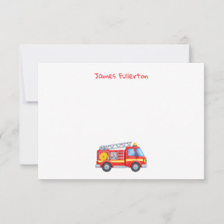 Aangepaste brandweerwagen notitiekaart notitiekaartje