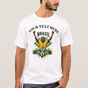 Aangepaste Braziliaanse voetbalteam supporter T-shirt