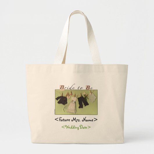 Aangepaste 'Bride-to-be'-Canvas tas (Voorkant)