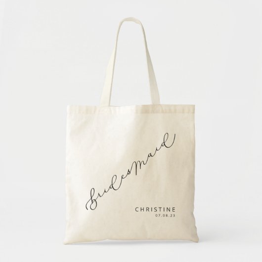 Aangepaste Bridesmaid Cute Script-Canvas tas (Voorkant)