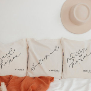 Aangepaste Bridesmaid Cute Script-Canvas tas