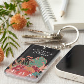 Aangepaste Bridesmaid Gift Sleutelhanger Floral (Voorkant Rechts)