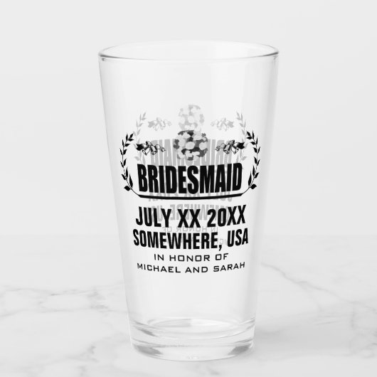 Aangepaste bridesmaid glas (Voorkant)