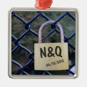 Aangepaste Bridge Lock of Love Metalen Ornament (Voorkant)