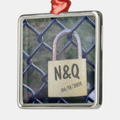 Aangepaste Bridge Lock of Love Metalen Ornament (Links)