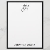 Aangepaste briefhoofd met twee-Initialen Script-mo (Voorkant)