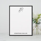 Aangepaste briefhoofd met twee-Initialen Script-mo (Staand voorkant)