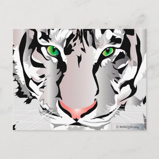 AANGEPASTE BRIEFKAARTEN - TIGER-WITTE/GRAY (Voorkant)
