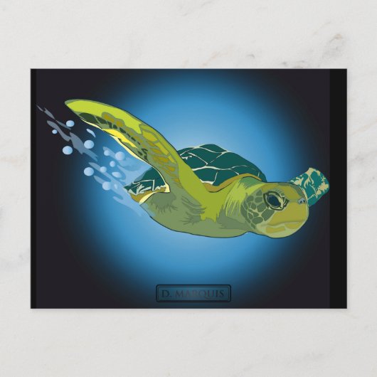 AANGEPASTE BRIEFKAARTEN - ZEE TURTLE (Voorkant)