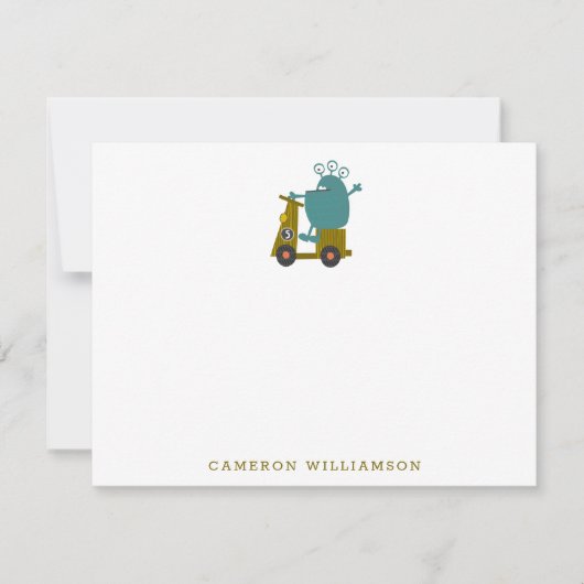 Aangepaste briefpapier met malle alien op step bedankkaart (Voorkant)