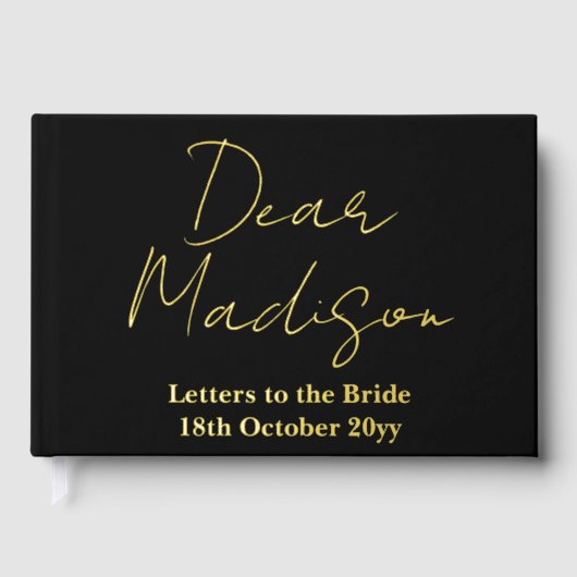 Aangepaste brieven aan de bruid Hen Do Bruidsfeest Gastenboek (Voorkant)