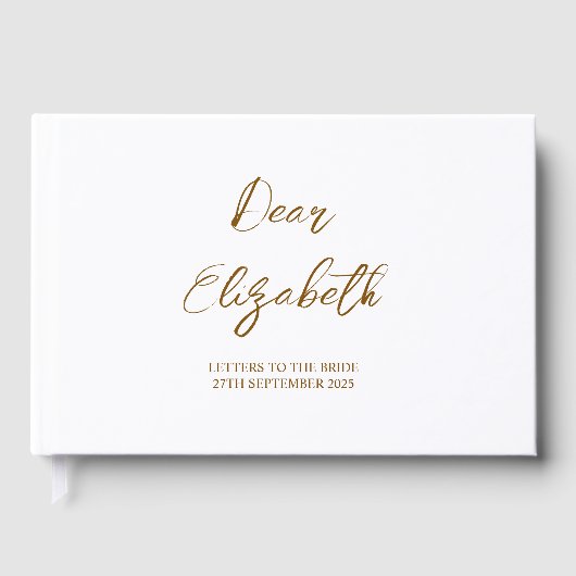 Aangepaste brieven aan het bruids scrapbook, Hen D Gastenboek (Voorkant)