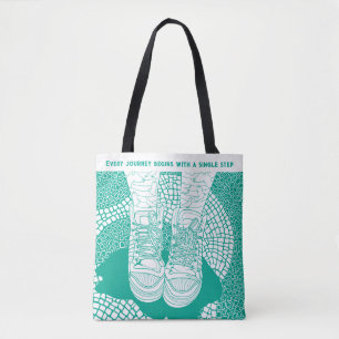 Aangepaste Bright Modern Line Graphic Draagtas