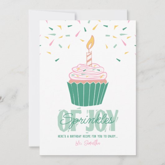 Aangepaste Bright Modern Verjaardag en Recept Kaar Feestdagenkaart (Voorkant)