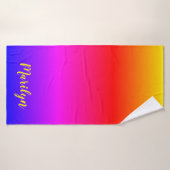 Aangepaste Bright Rainbow Ombre Badhanddoek (Badhanddoek)