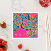 Aangepaste Bright Rainbow Paisley Flourish Servetten (Insitu)