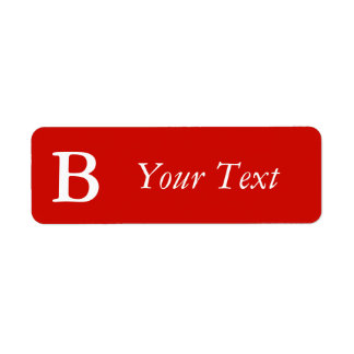 Aangepaste Bright Red Monogrammed Labels of Gift L