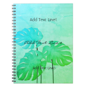 Aangepaste Bright Waterverf Leaf Mint Green Notiti Notitieboek