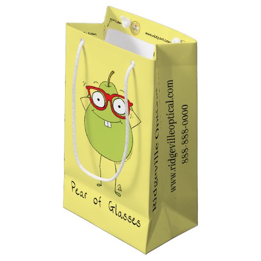 Aangepaste Bril van Brillen Winkelzak Oogarts Klein Cadeauzakje (Voorkant Gekanteld)