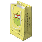 Aangepaste bril van parel boodschappentas oogarts klein cadeauzakje (Voorkant Gekanteld)