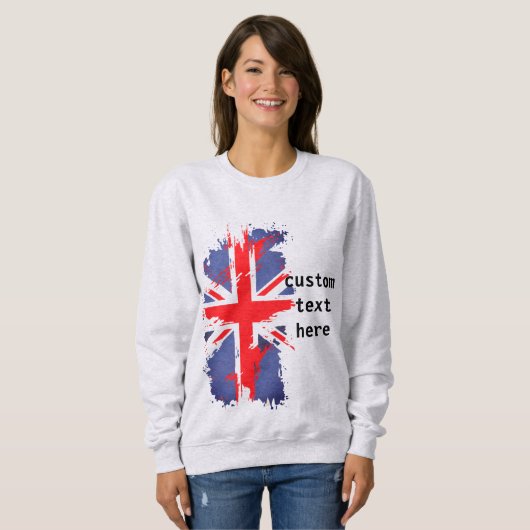 Aangepaste  Britse vlag Rood Blauw Wit Union Jack Trui (Voorkant volledig)