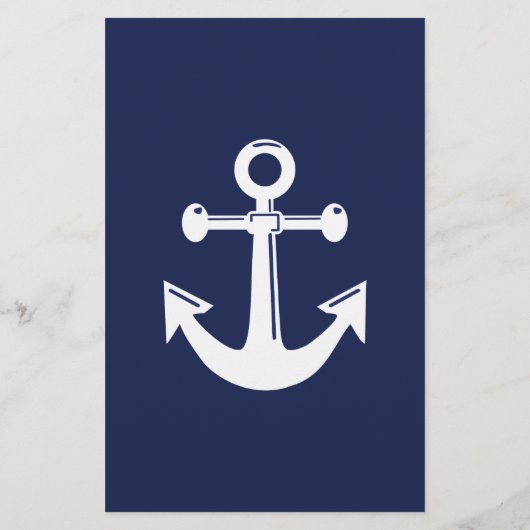 Aangepaste brochure van het Navy Blue Nautical Wed (Achterkant)