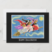 Aangepaste Broomstick Muizen Heksen Halloween Flat Kaart (Voorkant)