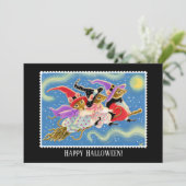 Aangepaste Broomstick Muizen Heksen Halloween Flat Kaart (Staand voorkant)