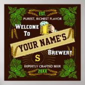 Aangepaste brouwerij / Welkomstteken brouwer Poster (Voorkant)