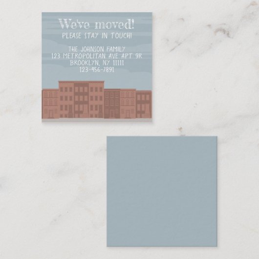 Aangepaste Brownstone Moving Enclosure Card Informatiekaartje (Voorkant / Achterkant)