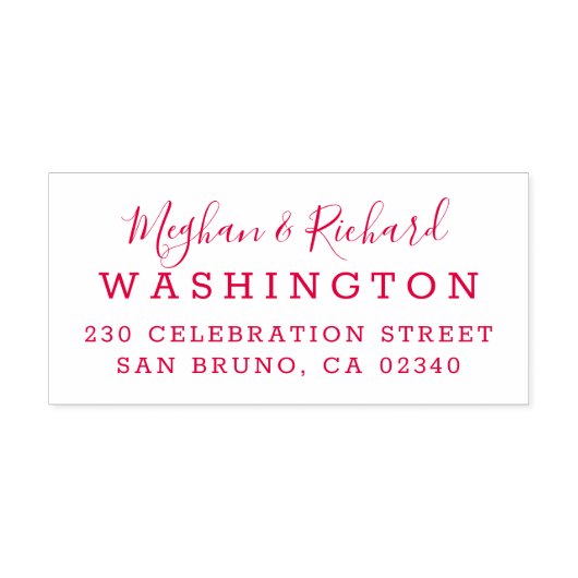 Aangepaste bruid & bruidegom bruiloft retour adres  zelfinktende stempel (Design)