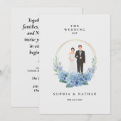 Aangepaste bruid & bruidegom huwelijksuitnodiging kaart (Voorkant / Achterkant)