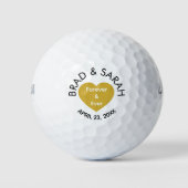 Aangepaste bruid bruidegom naam gepersonaliseerde  golfballen (Voorkant)