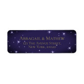 Aangepaste bruid & bruidegom. Nachtsterren. Gouden Etiket (Voorkant)