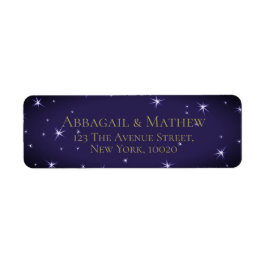 Aangepaste bruid & bruidegom. Nachtsterren. Gouden Etiket