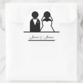 Aangepaste bruid bruidegom namen bruiloft gunst St Ronde Sticker (Tas)