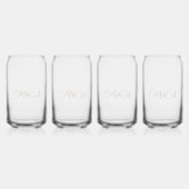 Aangepaste bruid & bruidegom's Initialen Dank u Blikvorm Glas (Achterkant)