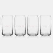 Aangepaste bruid & bruidegom's Initialen Dank u Blikvorm Glas (Voorkant)