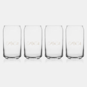 Aangepaste bruid & bruidegom's Initialen Dank u Blikvorm Glas