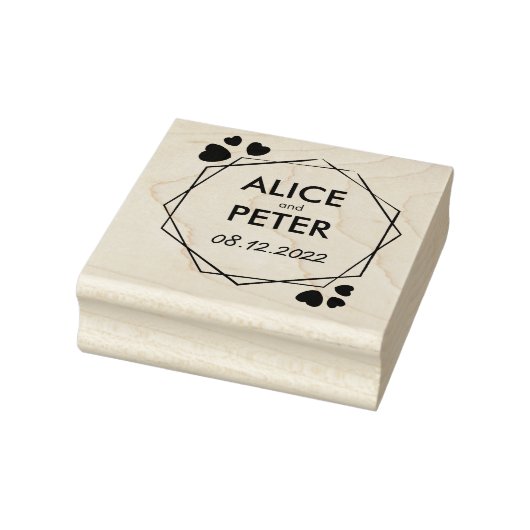 Aangepaste bruid-/bruidenaam en datum, bruiloft 	rubberstempel (Stempel)