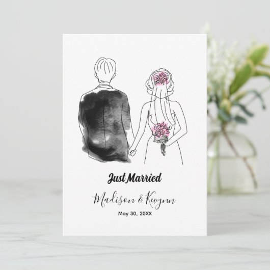 Aangepaste Bruid en Bruidegom | Bruiloft Kaart (Staand voorkant)