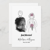 Aangepaste Bruid en Bruidegom | Bruiloft Kaart (Voorkant / Achterkant)